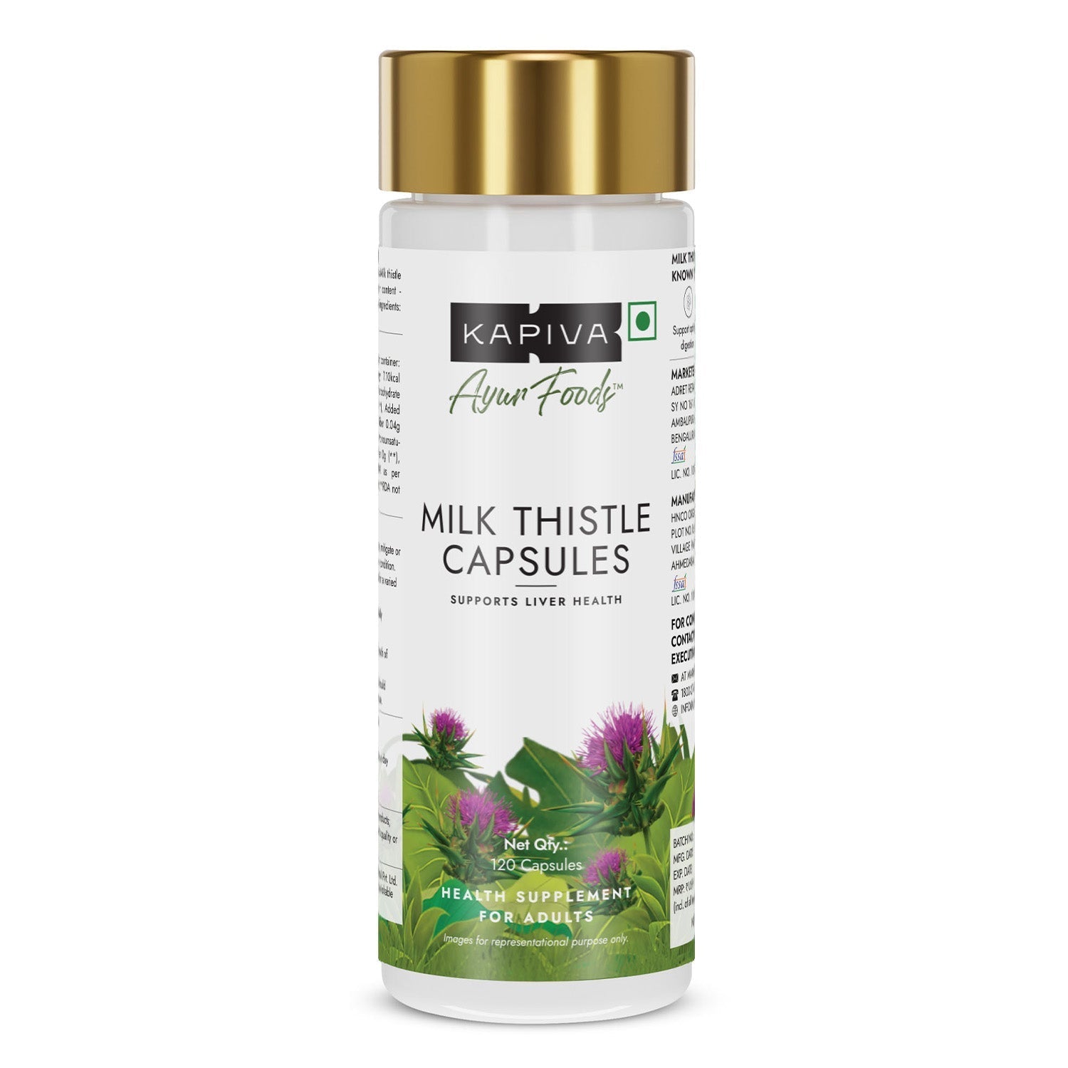 Kapiva Health Essentials Combo (Milk Thistle 120 Capsules + Omega 3 60 Capsules + Spirulina 120 Capsules)
