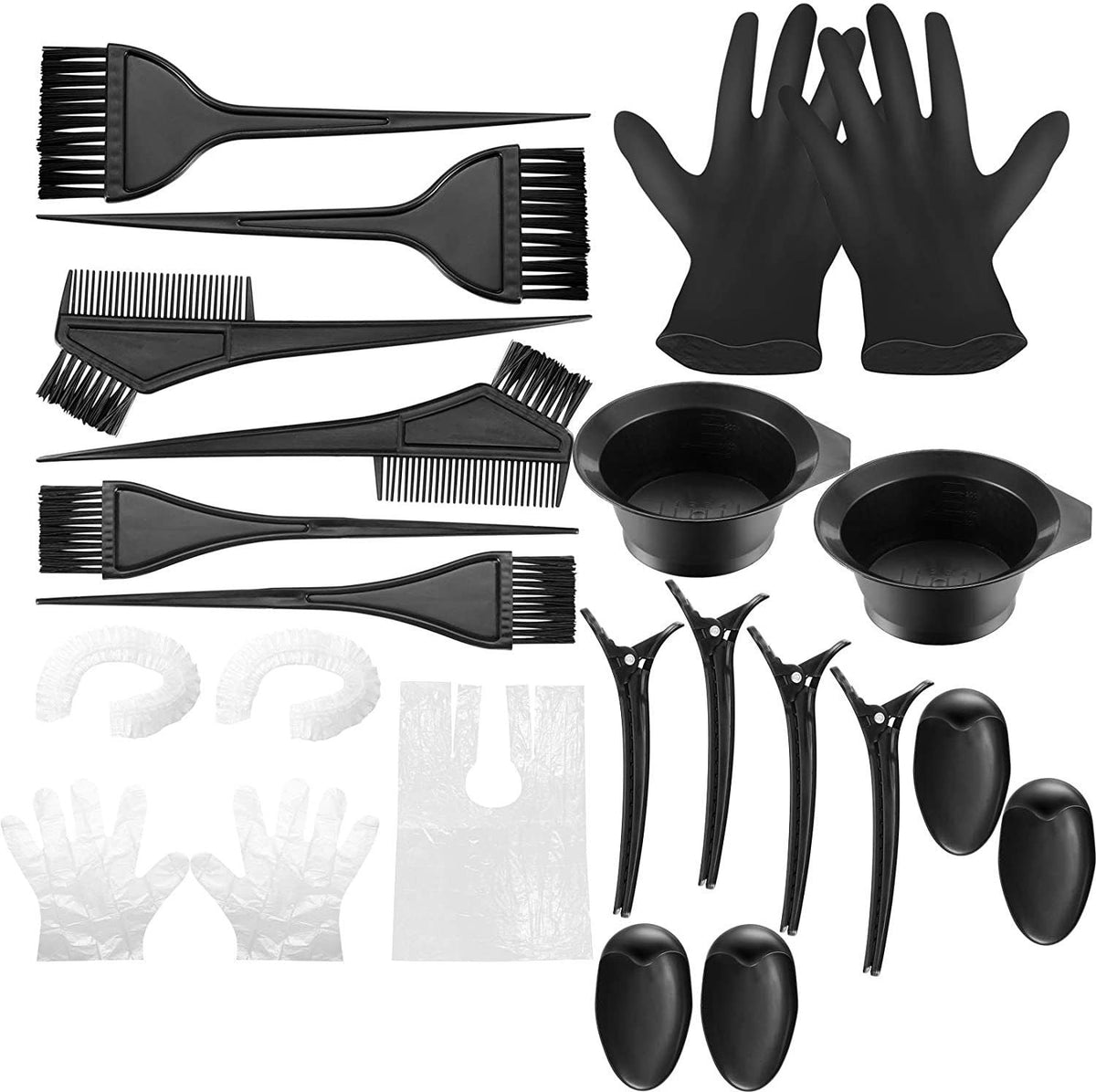 22Pcs Professional Hair Dye Kit with Bowl, Comb & Gloves