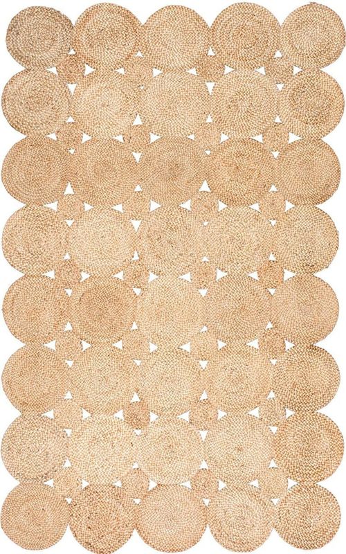 Handcrafted Natural Jute Area Rug | Textured Braided Floor Carpet for Living Room, Bedroom & Home Décor