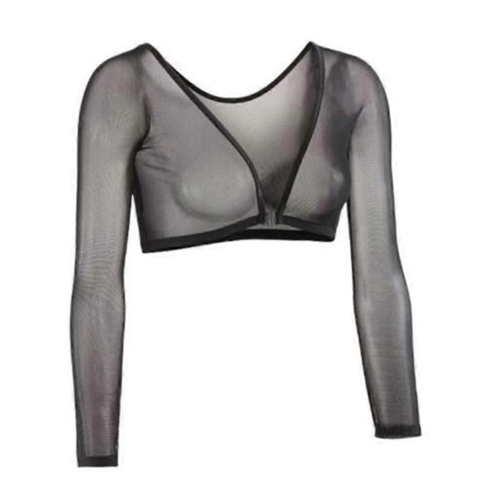 Seamless Arm Shaper Short Cropped Navel Mesh Cardigan Plus Size Arm Shaper zxin