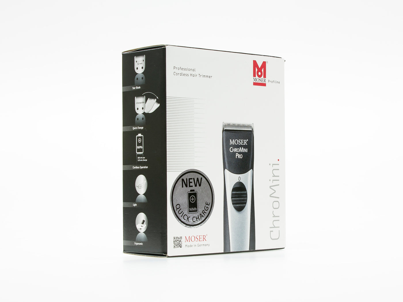 Moser 1591-0167 Moser Trimmer ChroMini Cordless White UK Pin