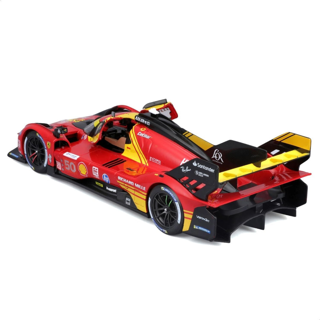 Bburago Racing 24h LeMans Hypercar 2024 Ferrari 499P #50 Antonio Fuoco Die-cast Car (1:24, Red), 14+ years