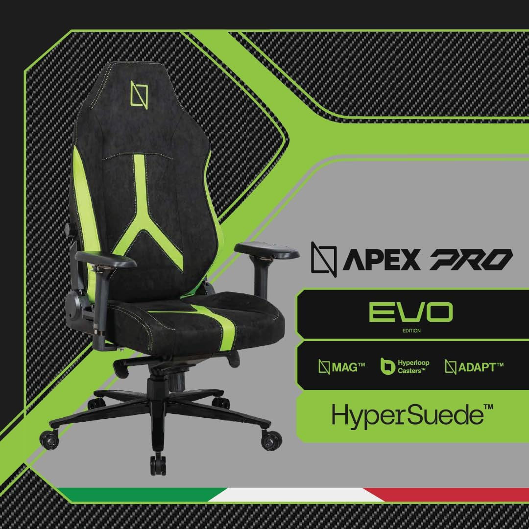 Apex Pro Evo Edition, Pro Gaming Chair with Adaptive Support System, Multi-adjustable, Lime Green