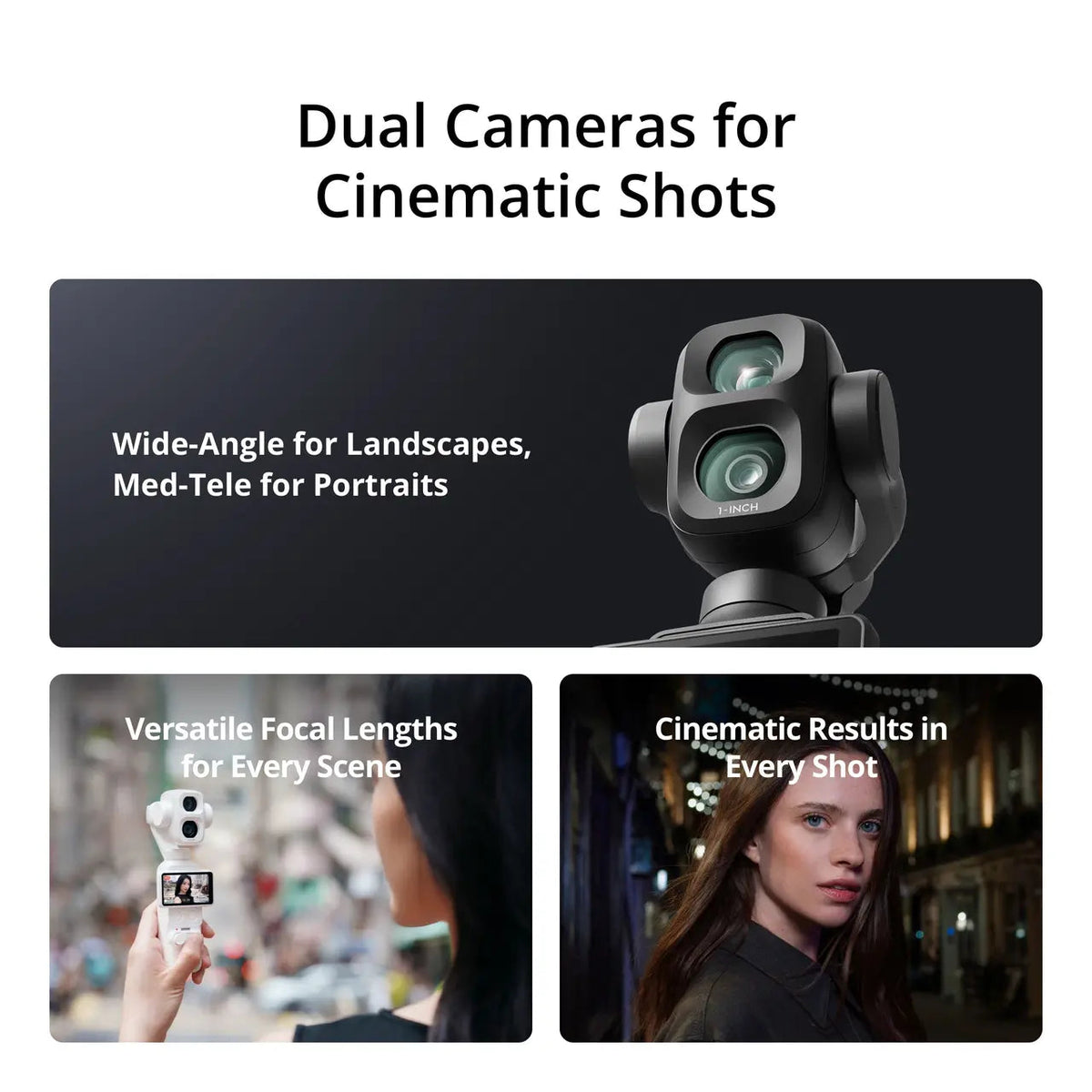 DJI Osmo Pocket 4P Vlog Combo Handheld Gimbal Camera, 1" CMOS, 4K/240fps, Dual Lens, 103GB Storage, Black