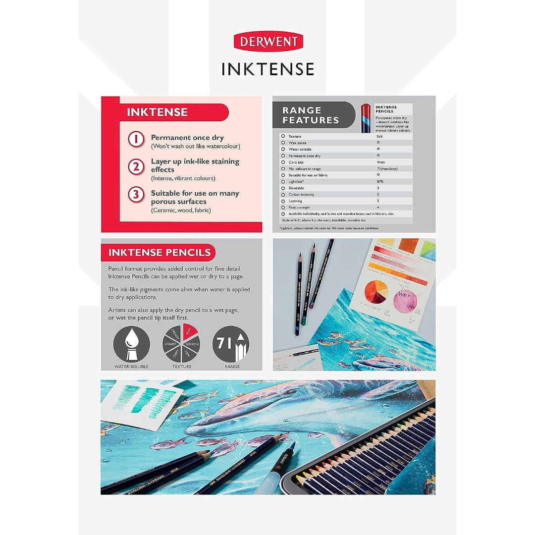 Derwent Inktense Professional Quality Pencil, 1x36, 2301842