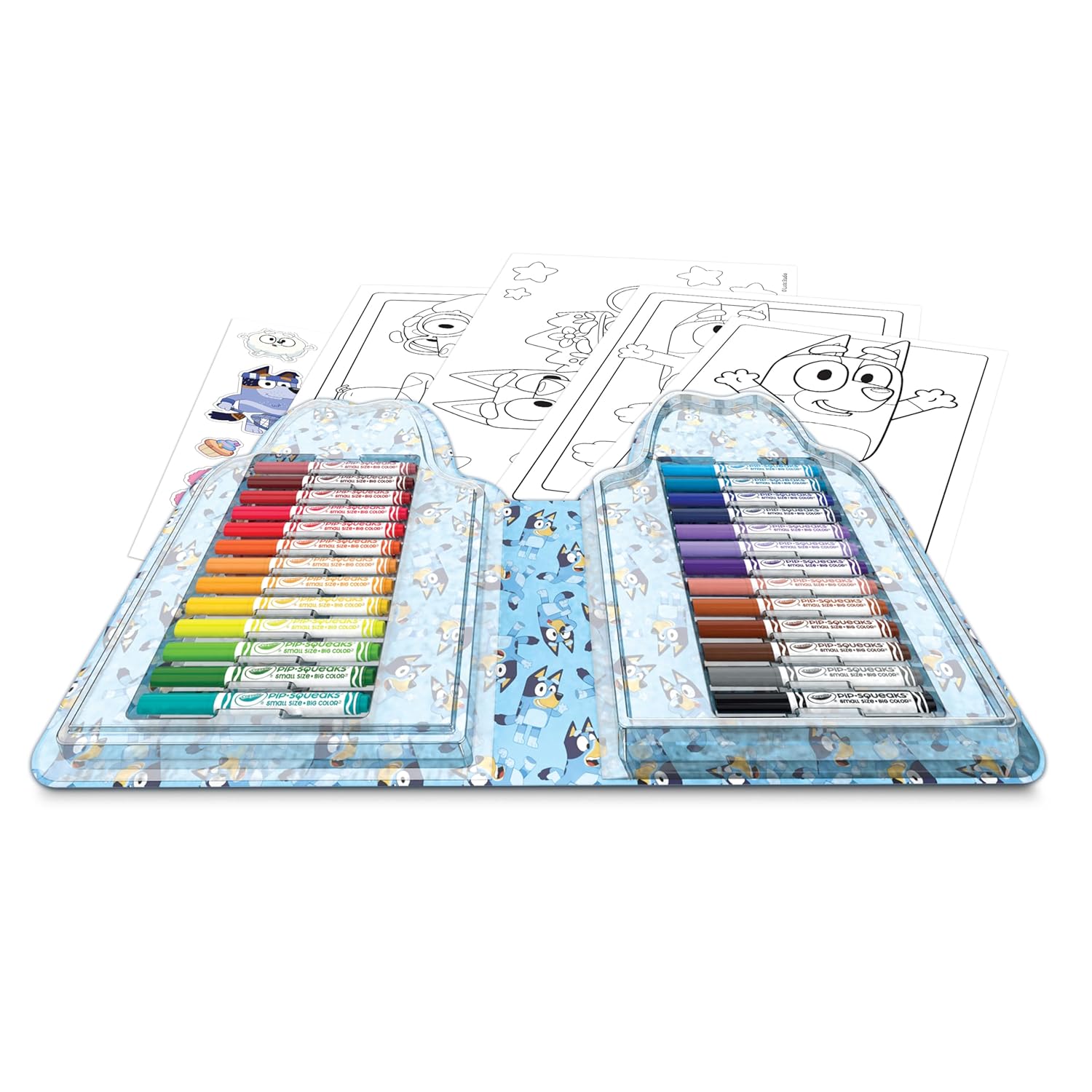 Crayola Bluey Colour & Sticker Kit, 45+ Pieces, Set Of Felt Tip Pens, Colouring Pens, Stickers