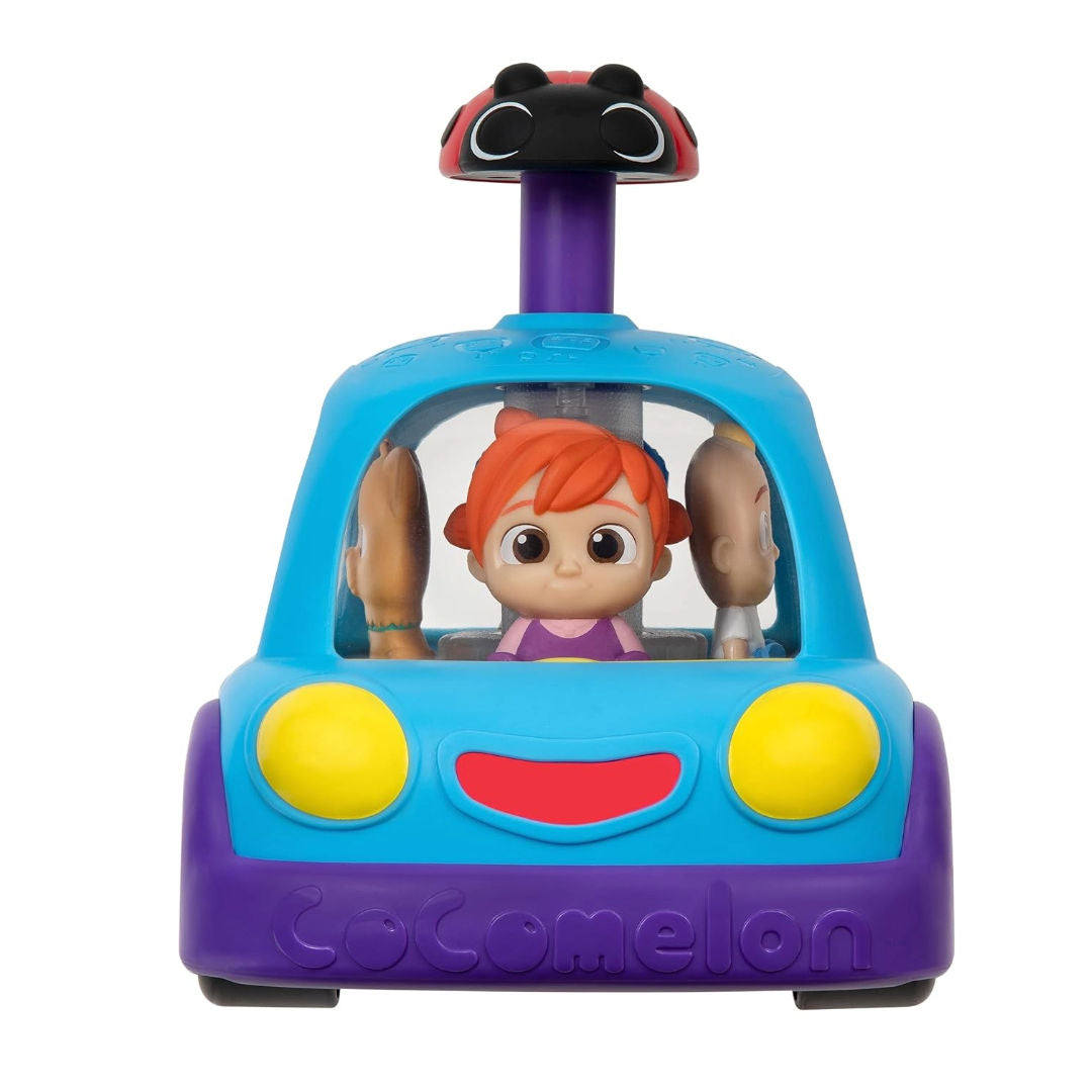 CoComelon Push 'N Sing Family Car, Interactive Musical Light Up Car, 17.78cm, Blue