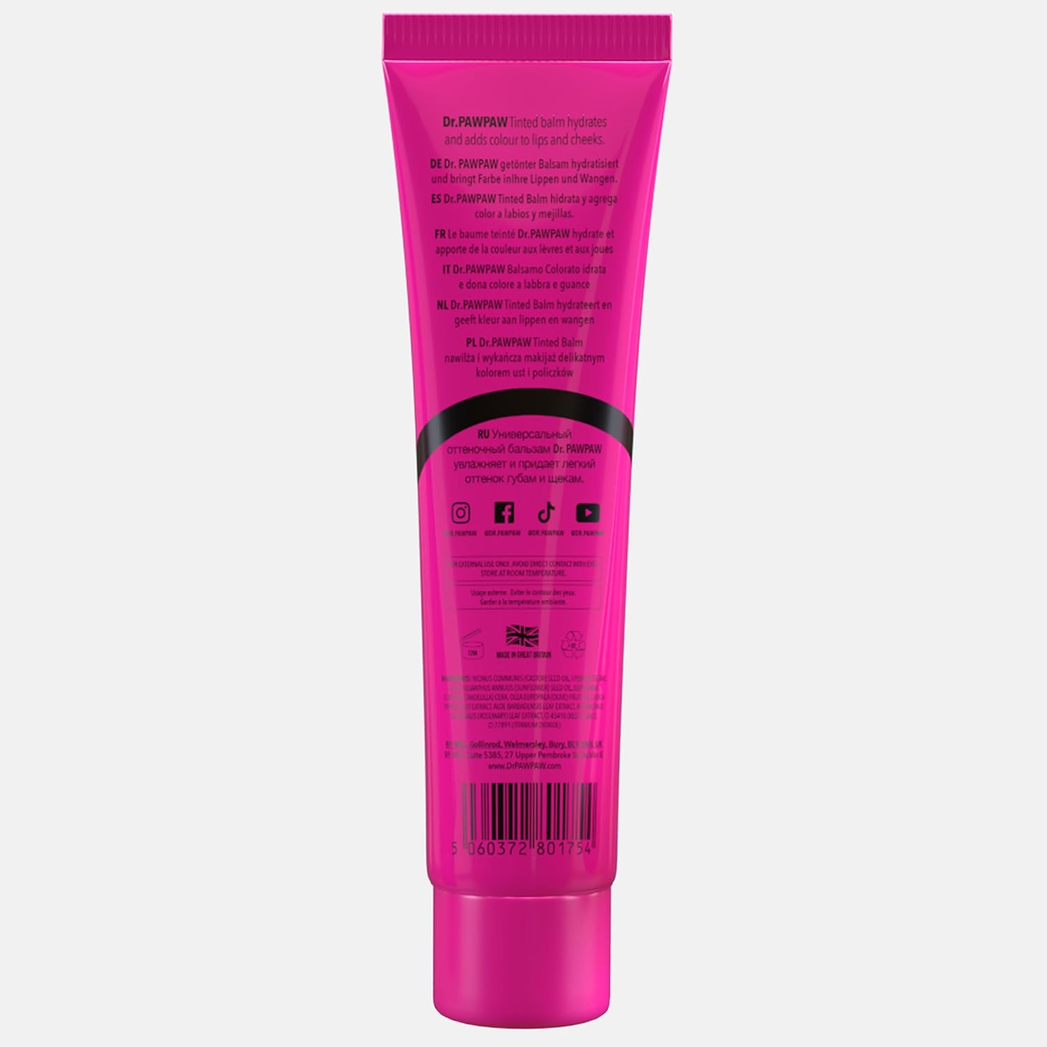 Dr. Pawpaw Hot Pink Balm For Lips And Skin, 1 X 25Ml