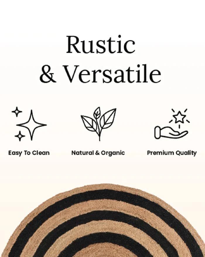 AIESY® Handwoven Jute Reversible Carpet for Farmhouse