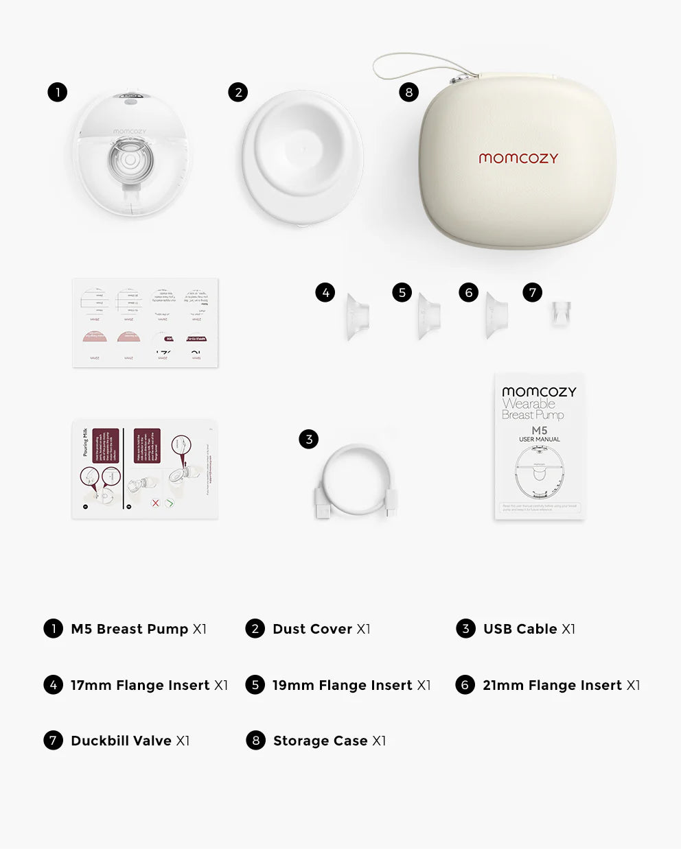 Momcozy - Electric Wearable Single Breast Pump M5-Grey