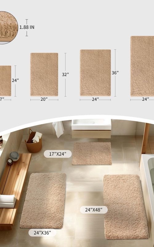 AIESY® Non Slip Fluffy Long Runner Washable Plush Luxury Bath Mat