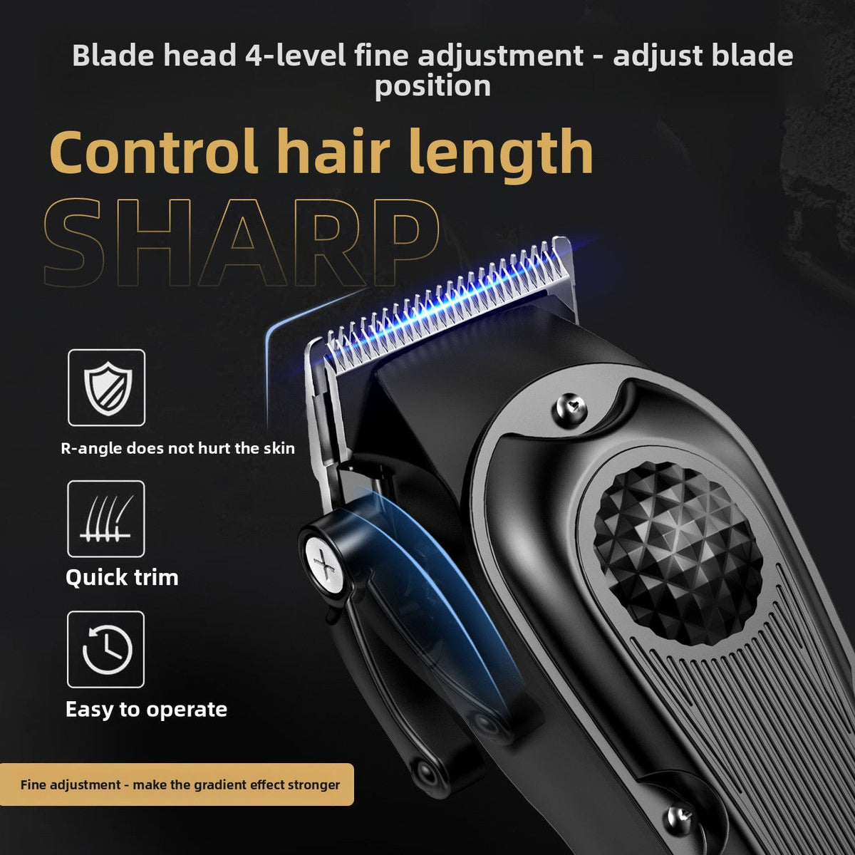 Digital Hair Clipper with Adjustable Guide Combs