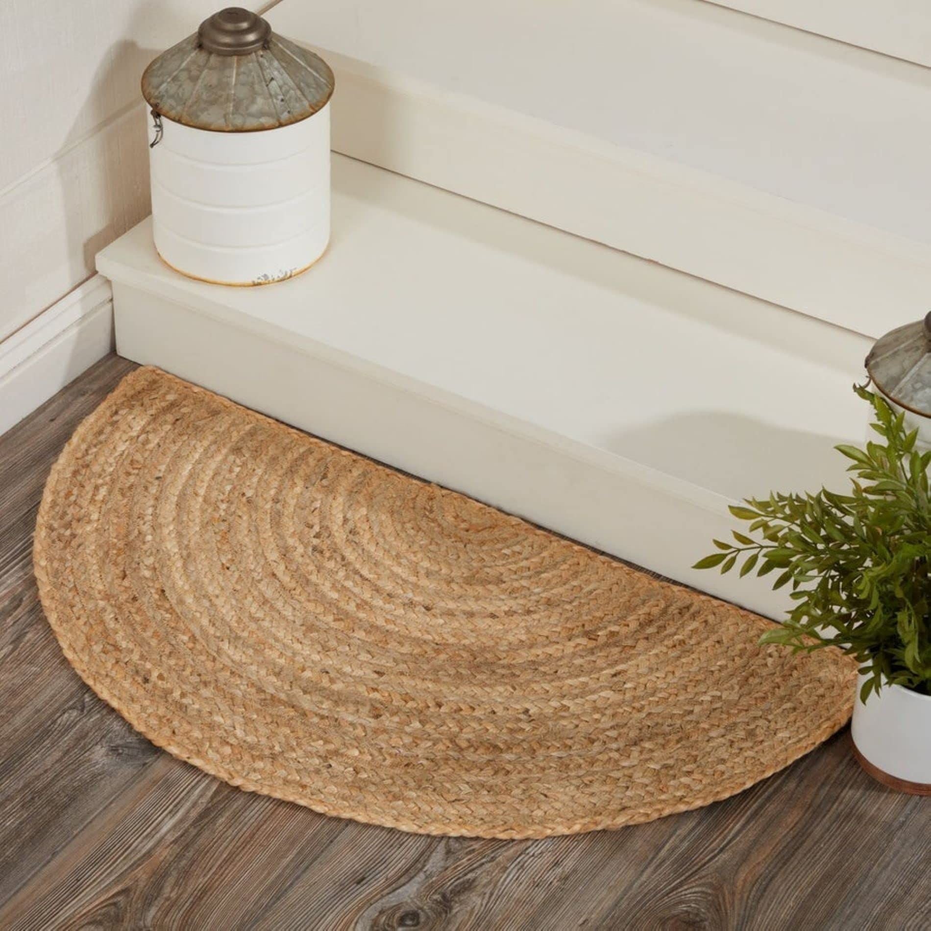 AIESY® Handwoven D Shape Jute Reversible Carpet