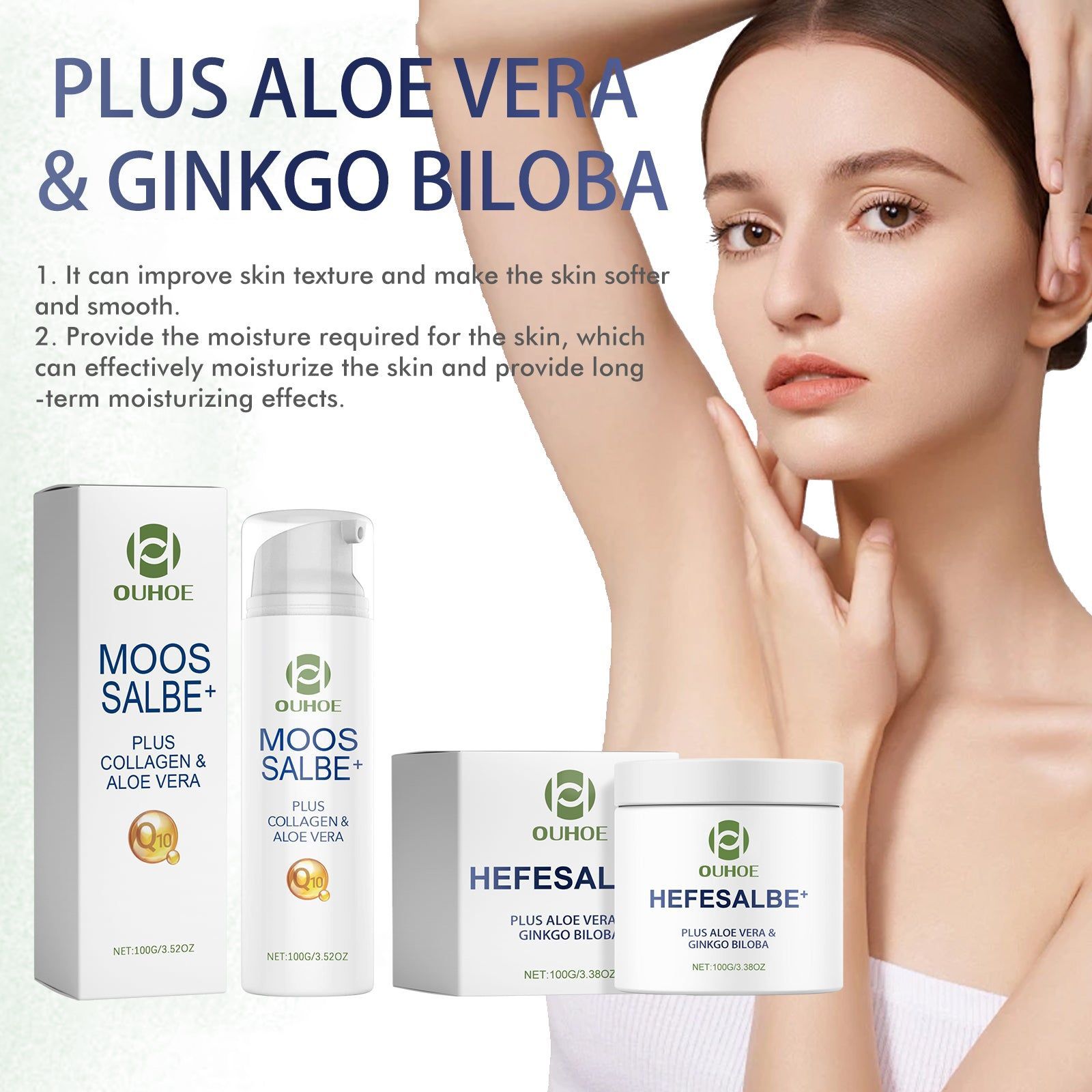Revitalize Your Skin with Plus Aloe Vera Ginkgo Biloba Anti-Wrinkle Face Cream, Brightening & Moisturizing ,100g