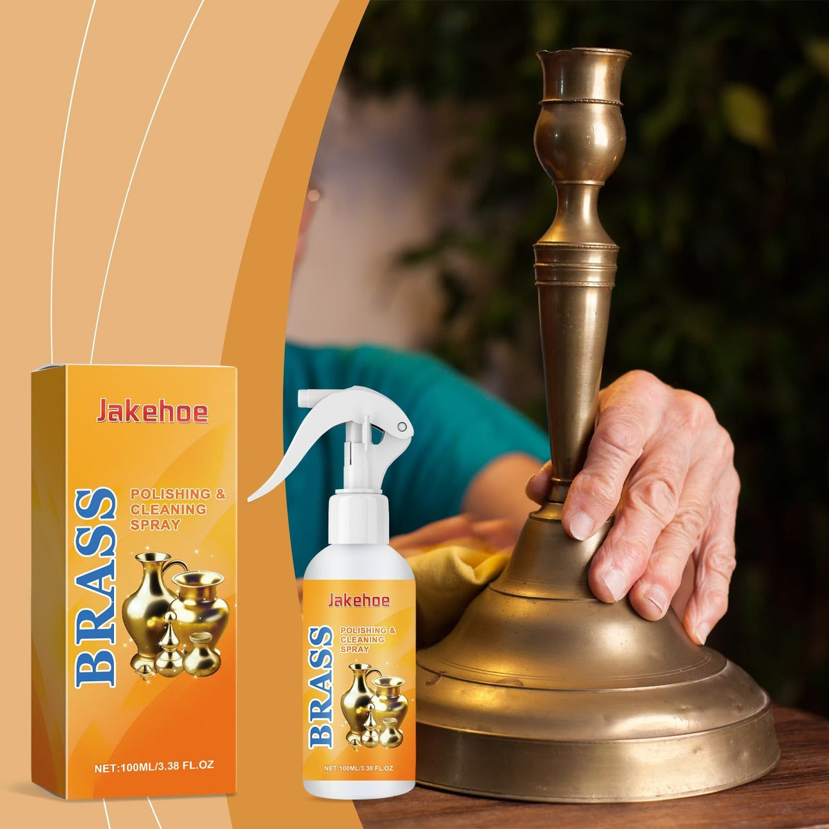 Brass Cleaning Spray, Fast Shine & Decontamination, Gentle Polishing, Keep Brass Bright ,100ml