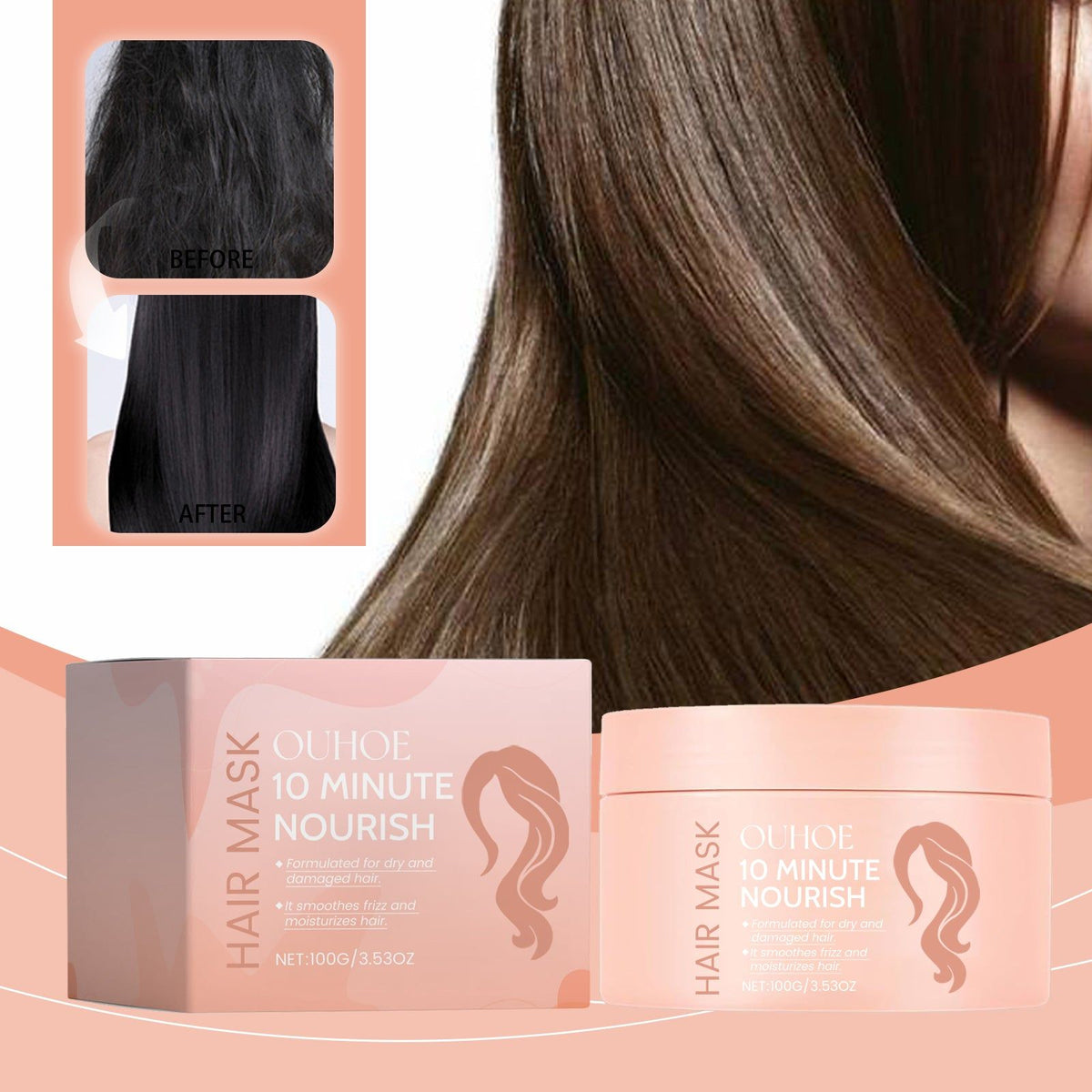 10 Min Superfood Hair Mask, Nourishing Hydrating Repair for Damaged Hair, Glossy Smooth Oil Control ,100g
