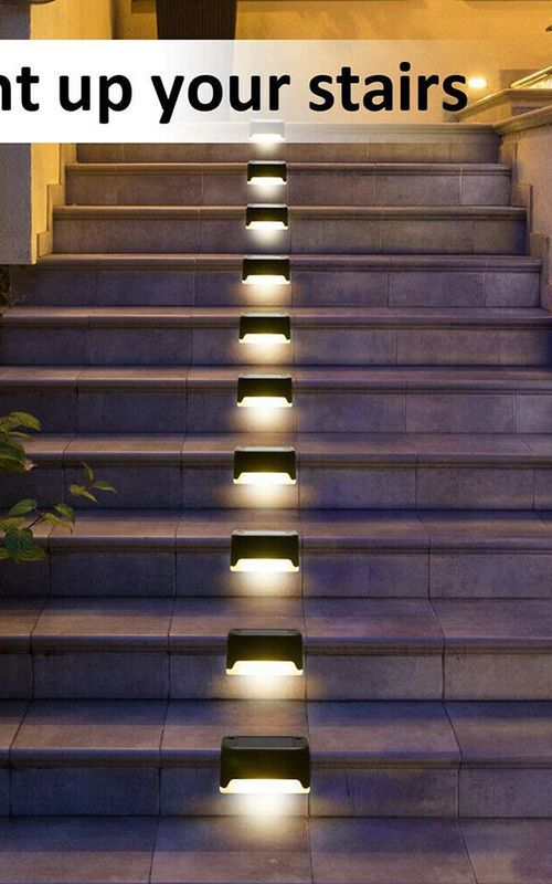 4 Pack Solar Deck Lights LED Solar Step Lights Waterproof Fence Lights For Outdoor Steps Fence