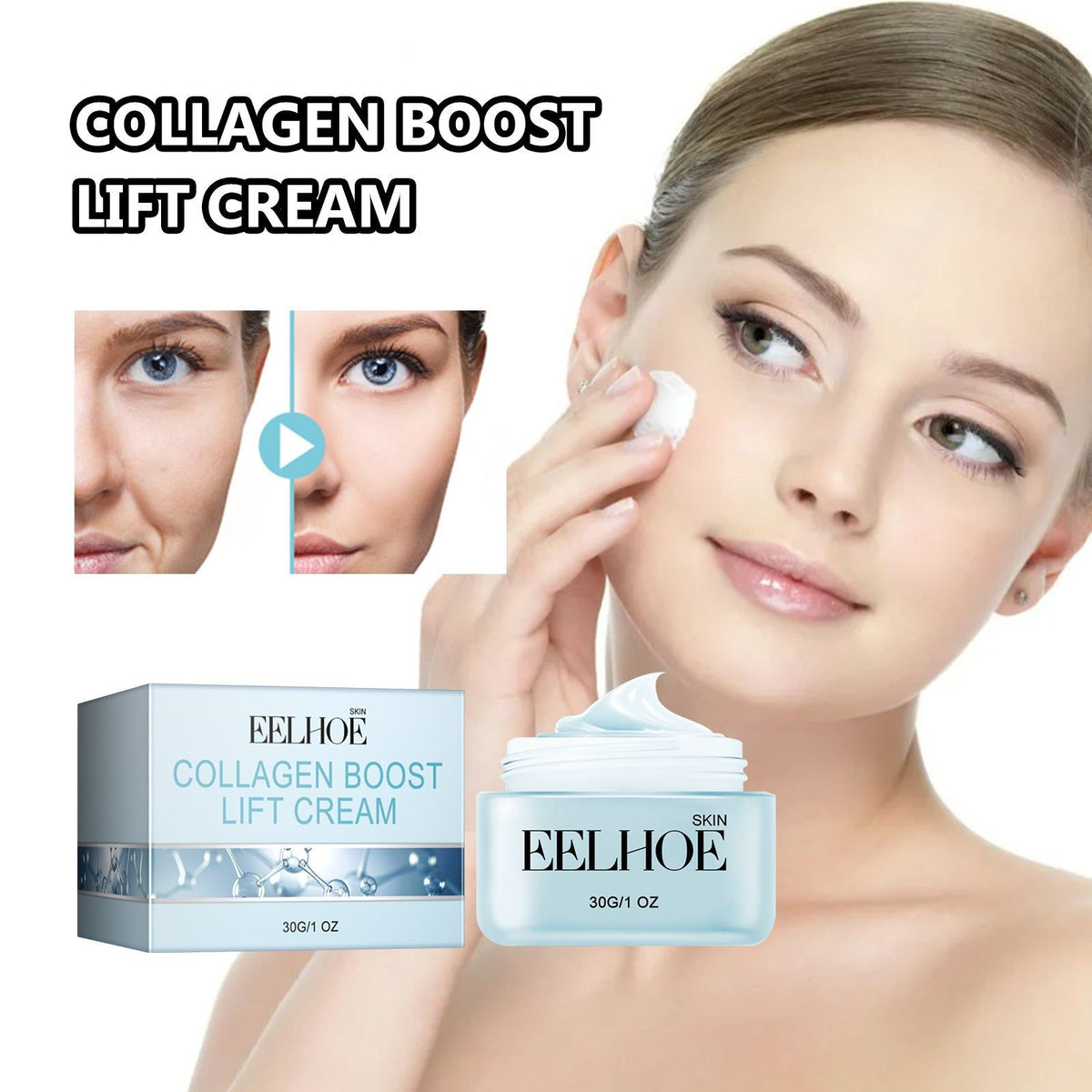 Collagen Boost Lift Cream, Anti-Aging Moisturizer for Wrinkles, Firming, Skin Renewal ,30g