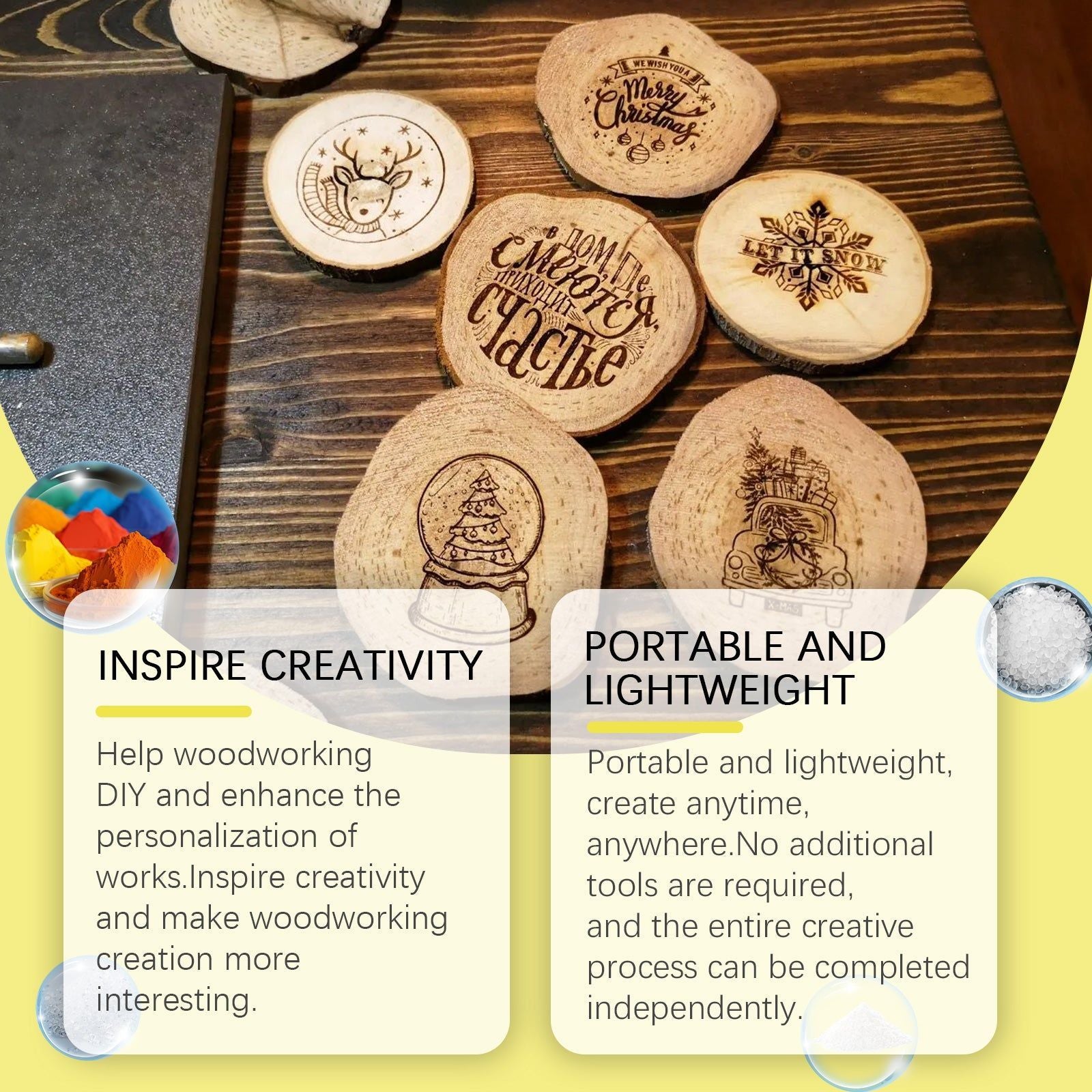 Create Stunning Wood Art with Pyrographic Marker Pen, Easy Portable Craft Tool ,3 pieces
