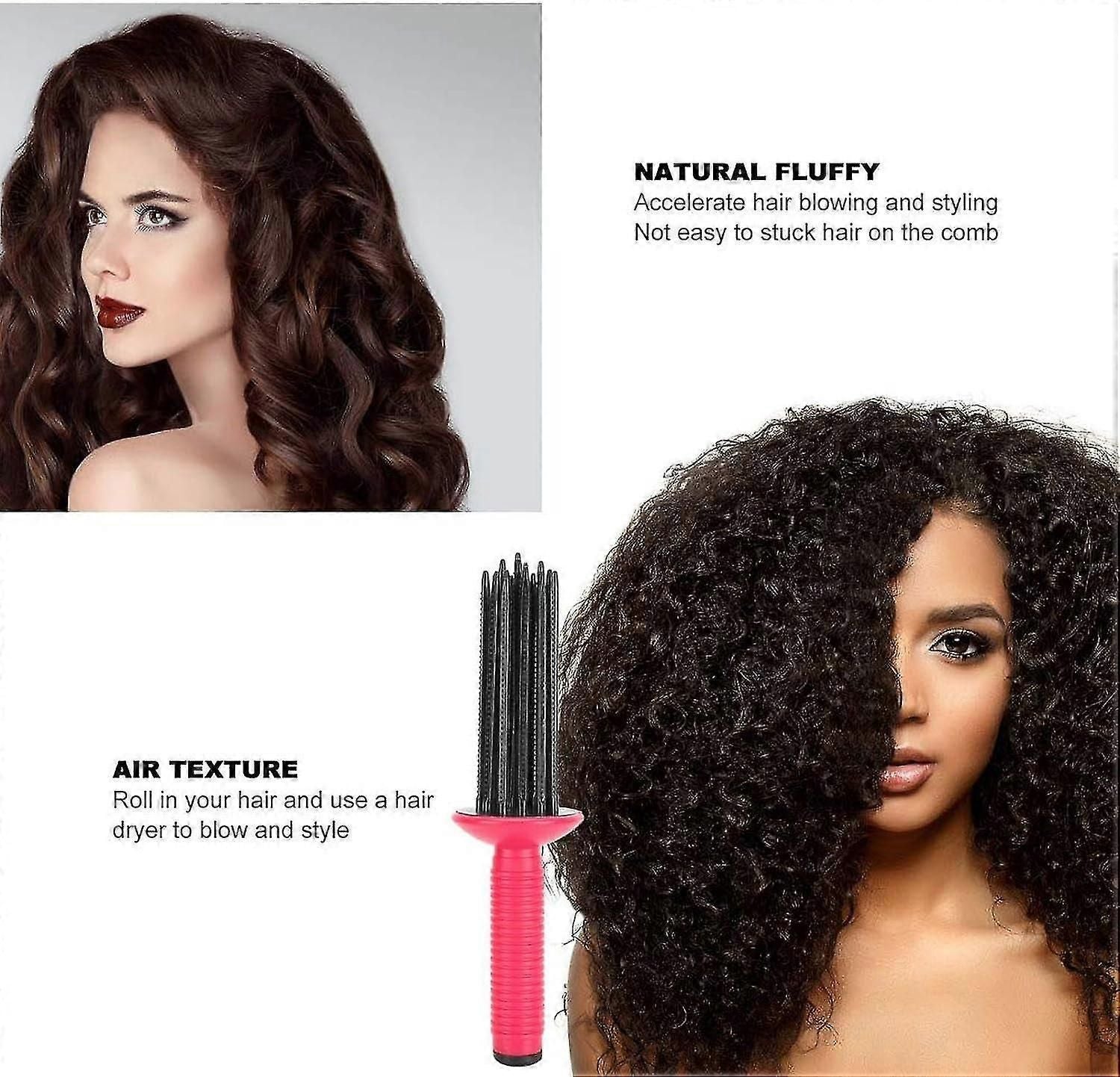 Hair Curler Hair Fluffy Curling Roll Comb, Hot Air Styling Brush Hair Styler For Curly Hair, Anti-slip Curling Iron Hairstyling Tools zxin