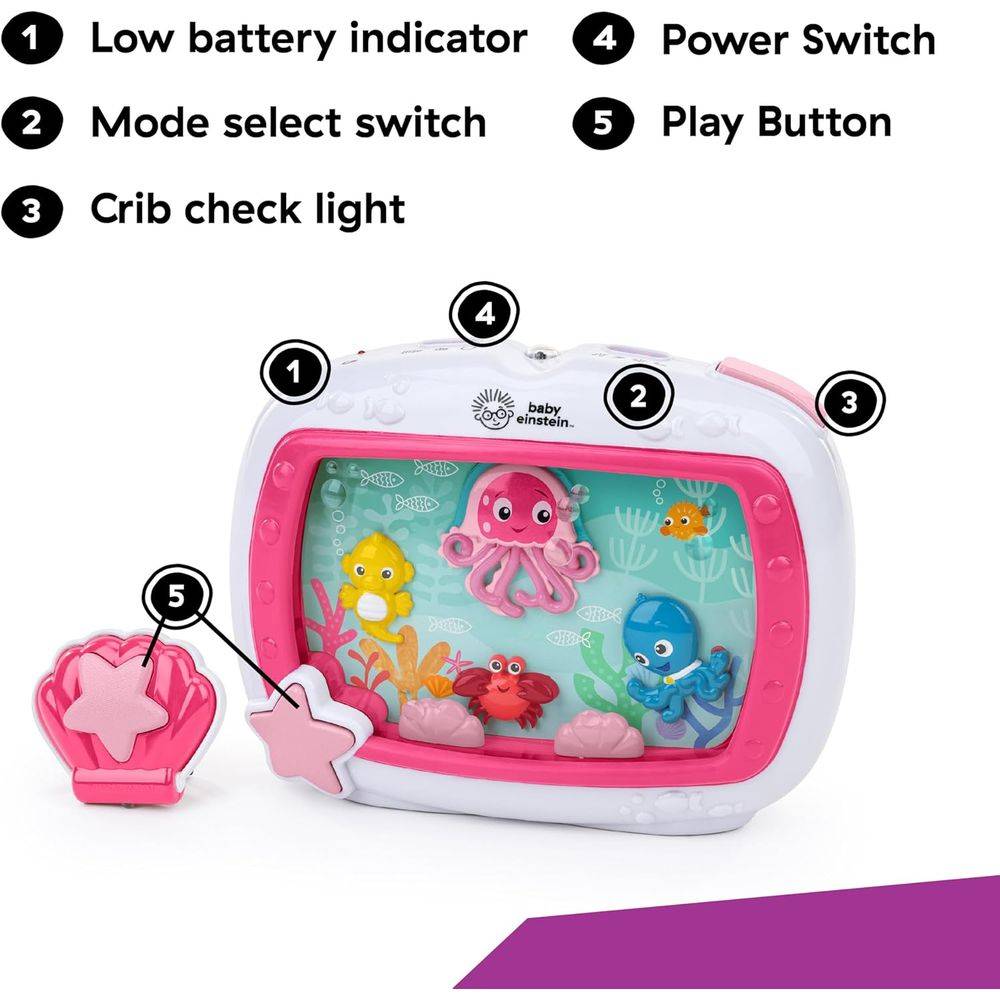 Baby Einstein Sea Dreams Soother Musical Crib Toy Machine, 0 months to 3 Years
