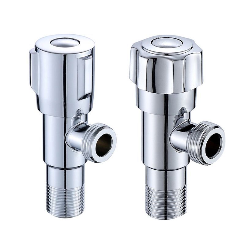 Stainless Steel Double Outlet Angle Valve Plum Wheel Plated Cold Water