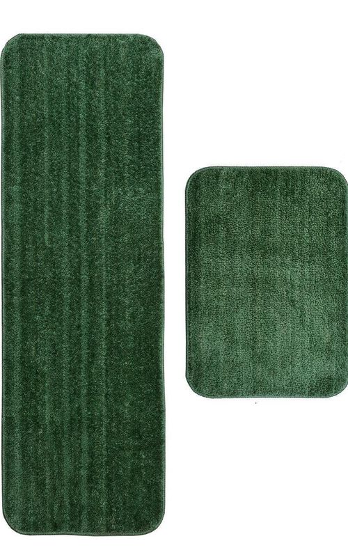 AIESY® Set of 2 pcs Soft Anti Slip Runner Quick Dry Bath Mat