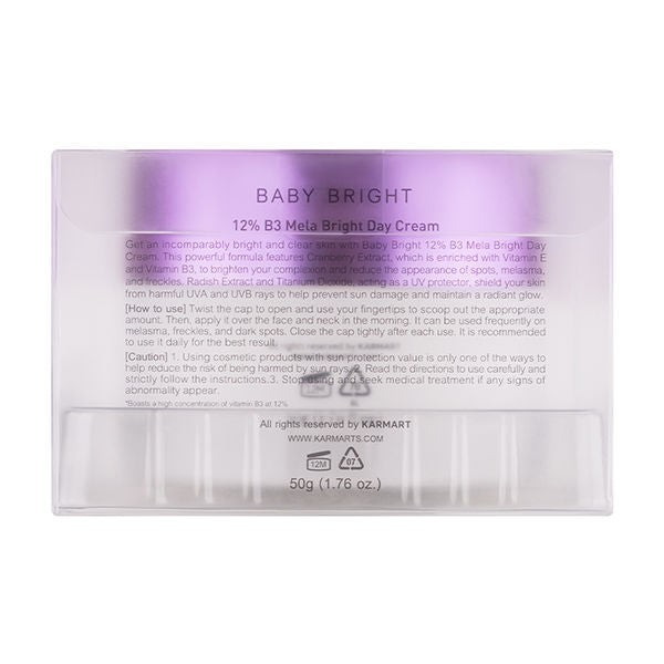 12% B3 MELA BRIGHT DAY CREAM 50G <br/> BABY BRIGHT (F)