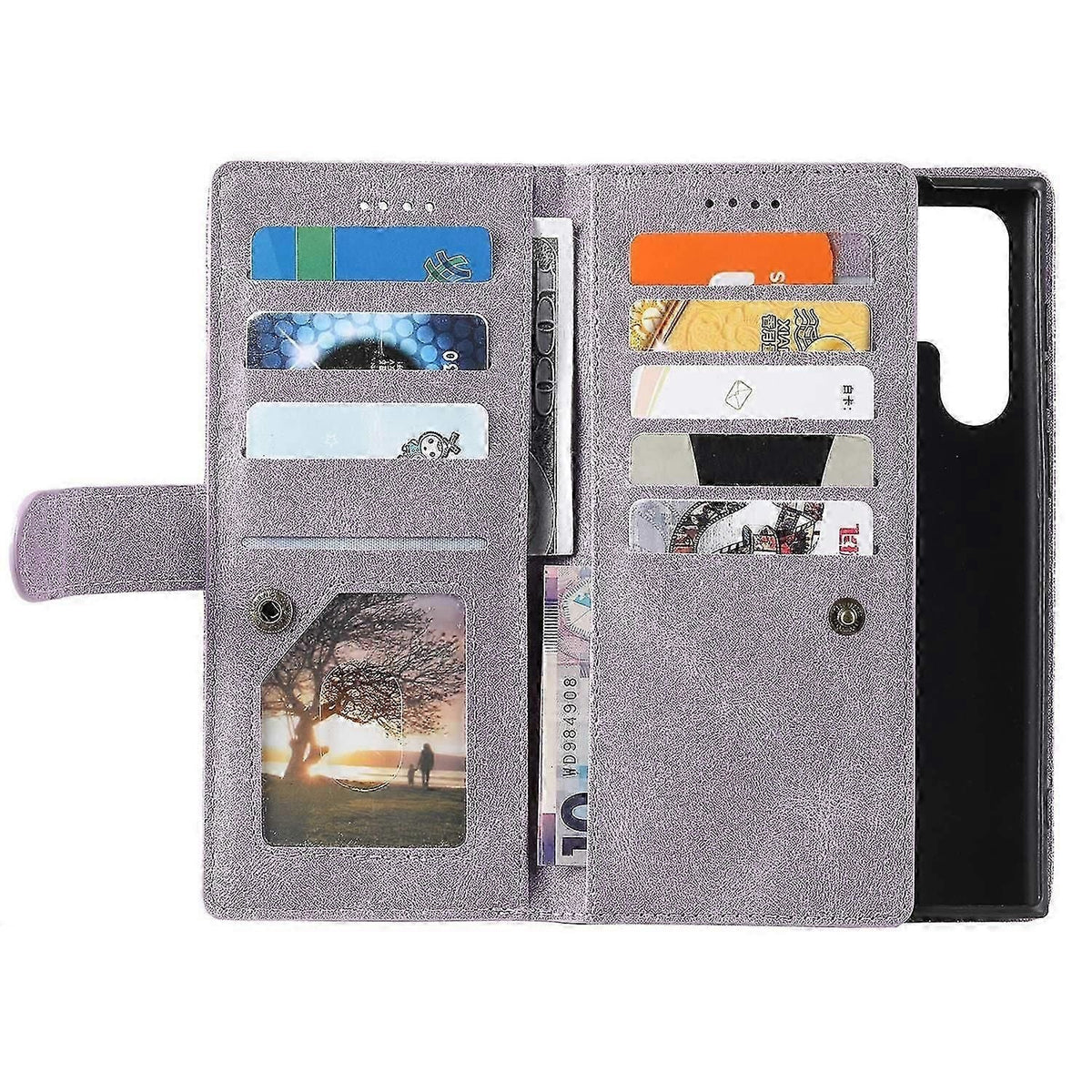 Wallet Case Compatible with Samsung Galaxy S25 Ultra - PU Leather Cover with 9 Card Slots & Magnetic Closure