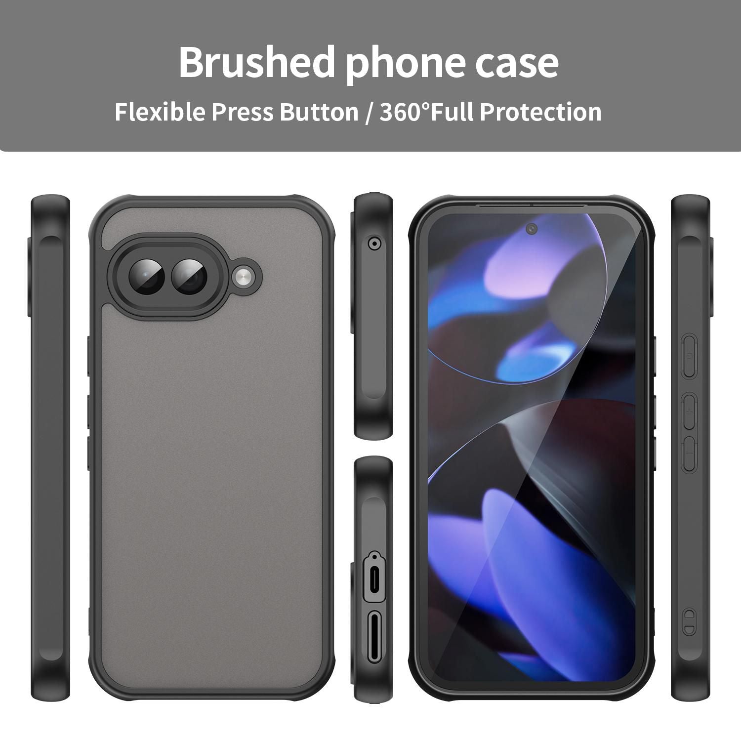 TPU Hybrid PC Frosted Phone Case For Google Pixel 9a