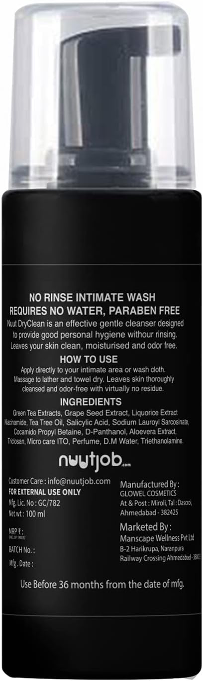 Nuutjob Nuut Clean dry wash No Rinse Intimate Wash 100 ml