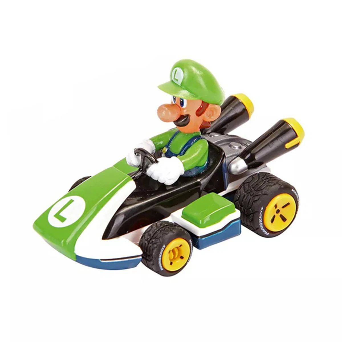 Carrera Pull N Speed Nintendo Mario Kart Luigi Pull-Back Action Motor Car 1:43, Green/Blue, 3+ years