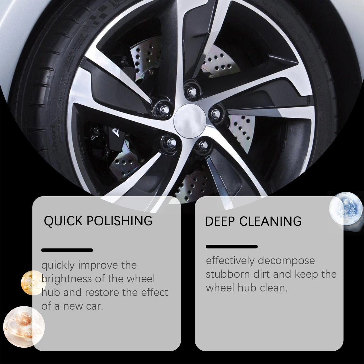Car Wheel Hub Care Paste, Automotive Supplies, Rust Removal, Brightening, Easy Polishing ,1set