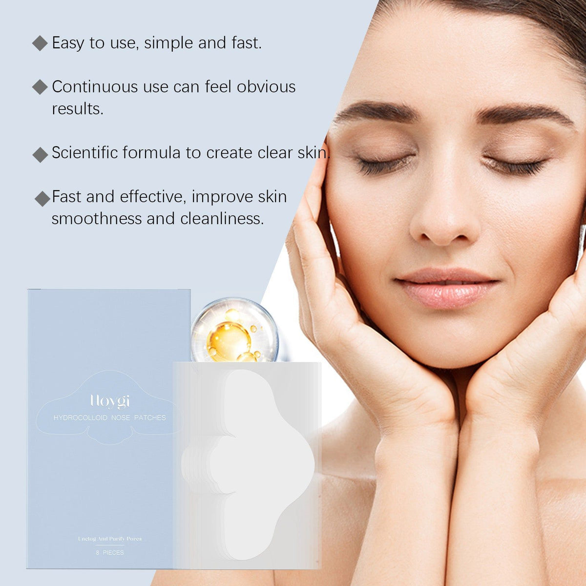 Clear Blackheads with Salicylic Acid Nose Patch, Gentle Pore Cleanser, Skin Smoother ,8pcs