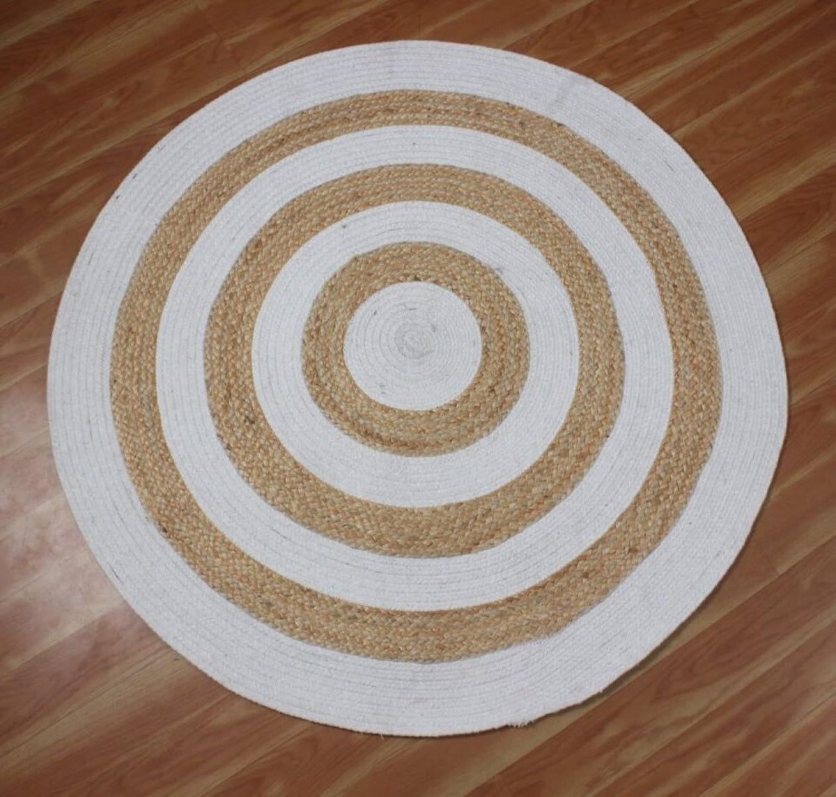 AIESY®  Beautiful Reversible Round Shape Jute Rug for Traffic Area
