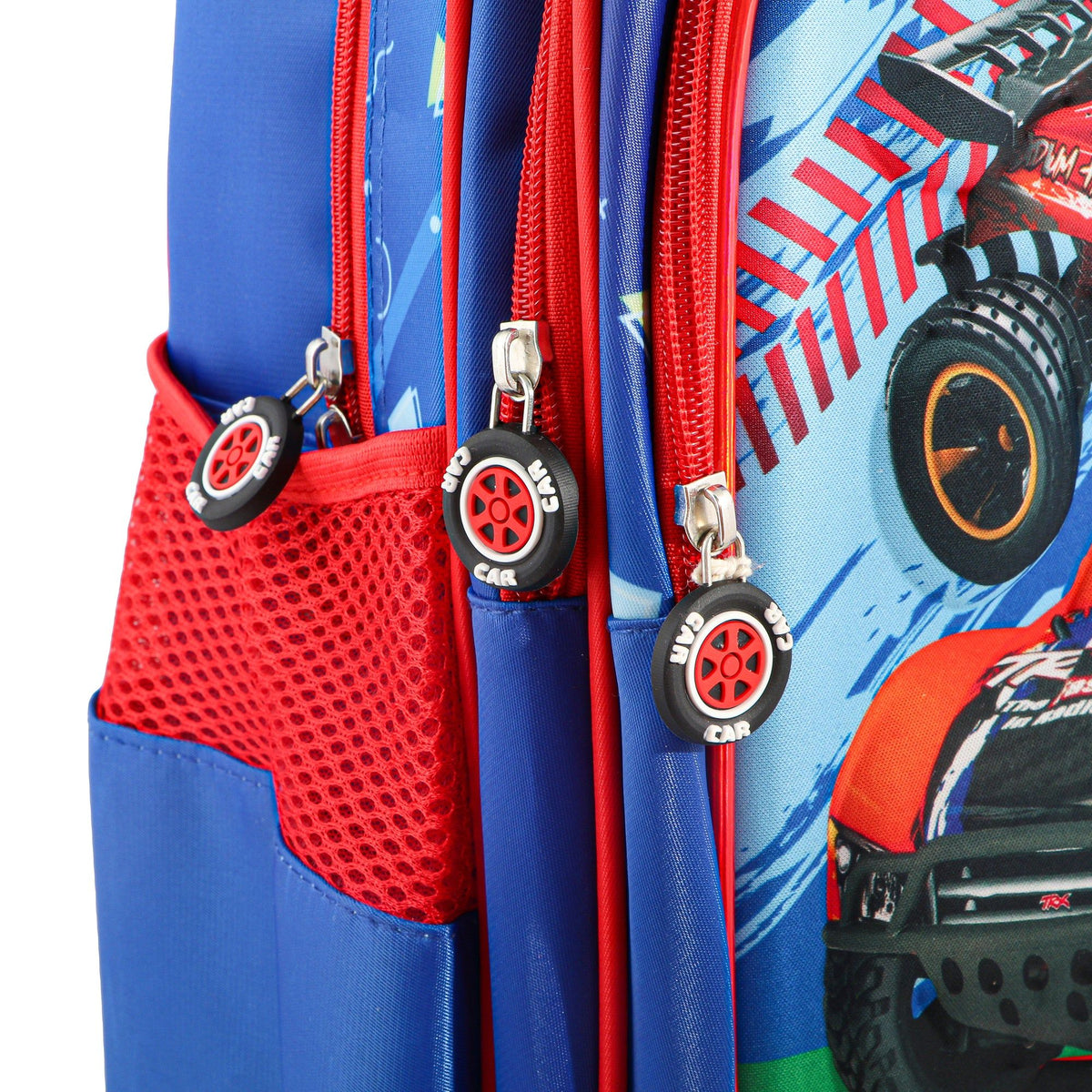 RSC K25 251, Elite 3D School Backpack, Racing Car and Off Road Truck Design, Assorted Color