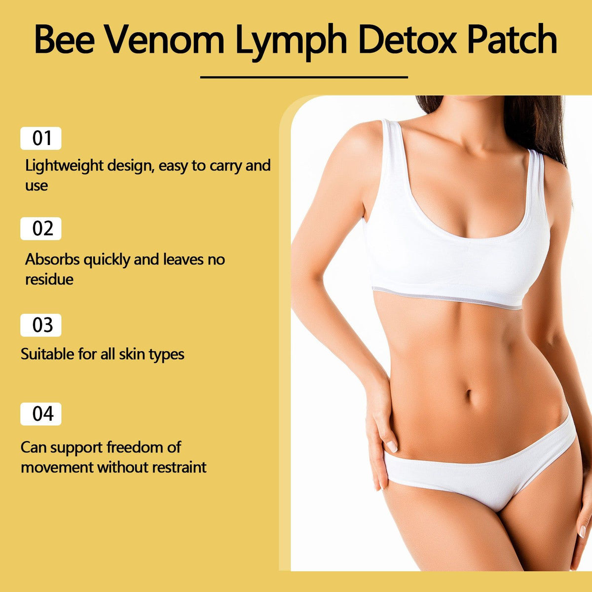Bee Venom Detox Patch for Reduce Body Fat, Slimming, Lymphatic & Skin Firming ,7pcs