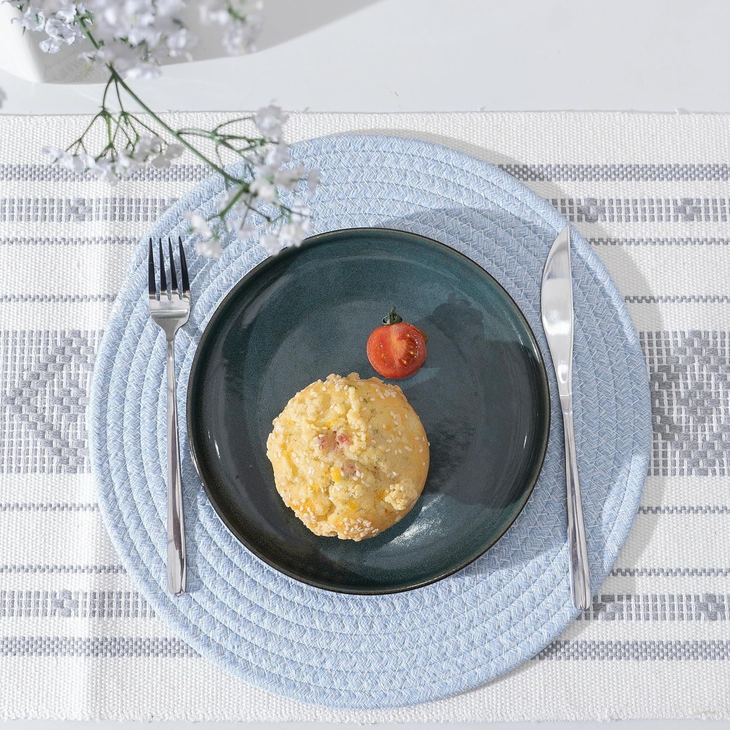 AIESY®-Live Beautiful Woven Cotton Rope Round Placemats