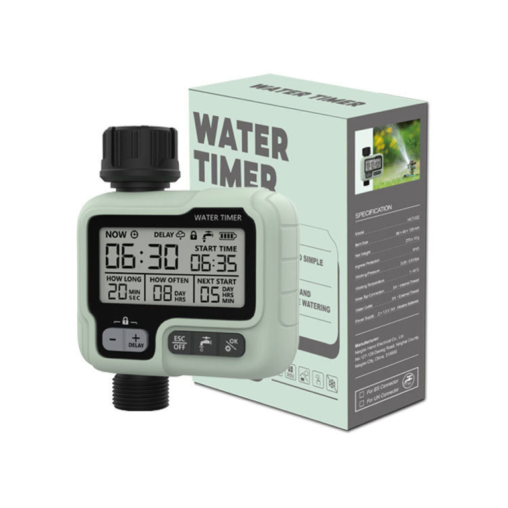 Digital Watering Timer, Battery-operated Programmable Garden Irrigation Timer with 3/4" Inlets Outlets for Garden Hose and Lawns