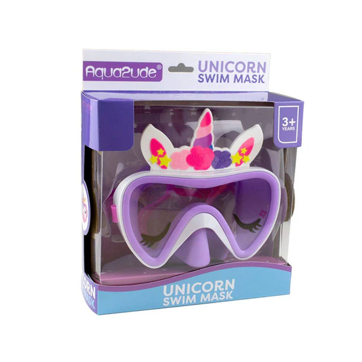 Aqua2ude Unicorn Swim Mask, Purple, 3+ Yeras