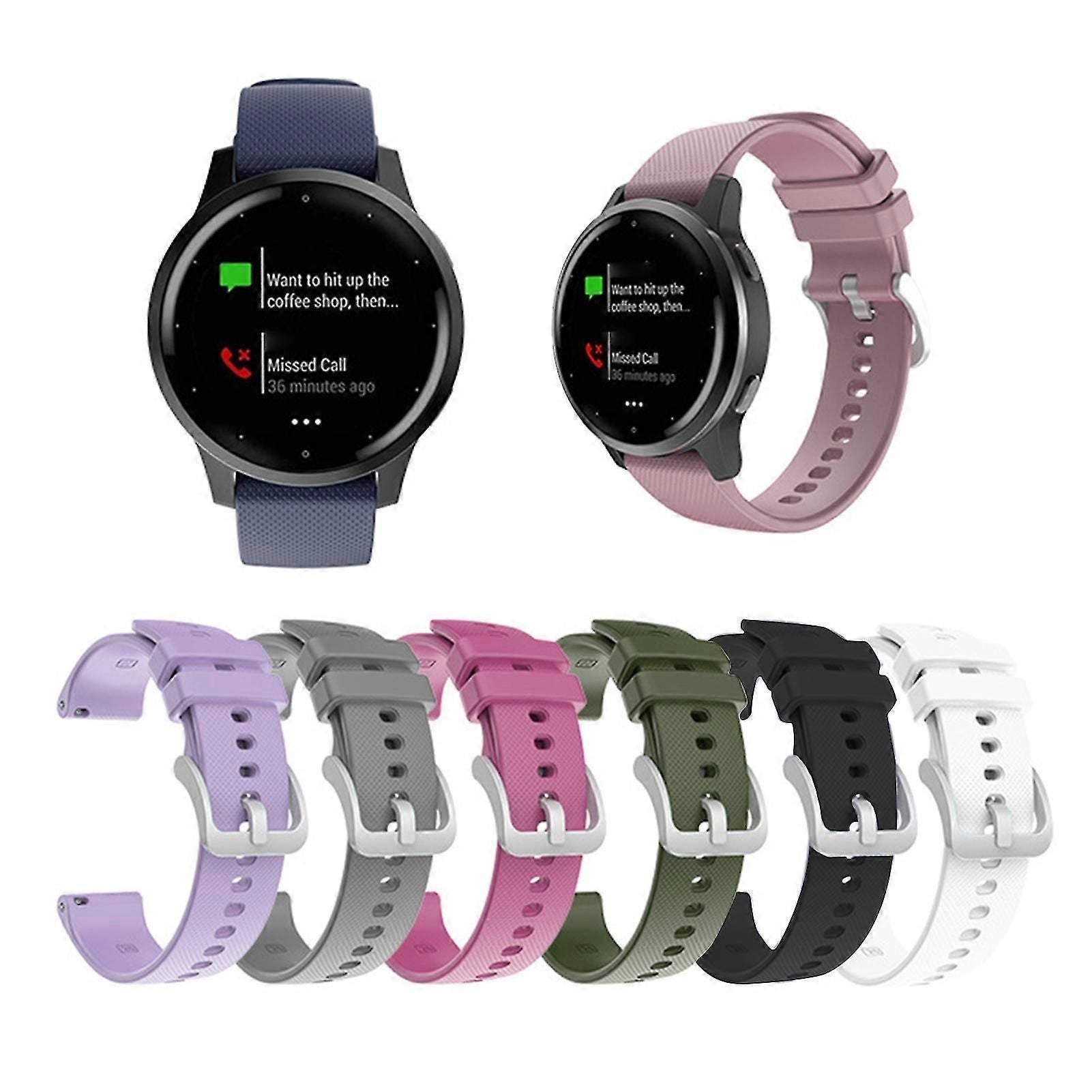 Watch Band 20mm/22mm Plaid Soft Silicone Watchband Wrist Strap Replacement For Garmin Venu Sq/venu/vivoactive 3 4/forerunner 245 zxin