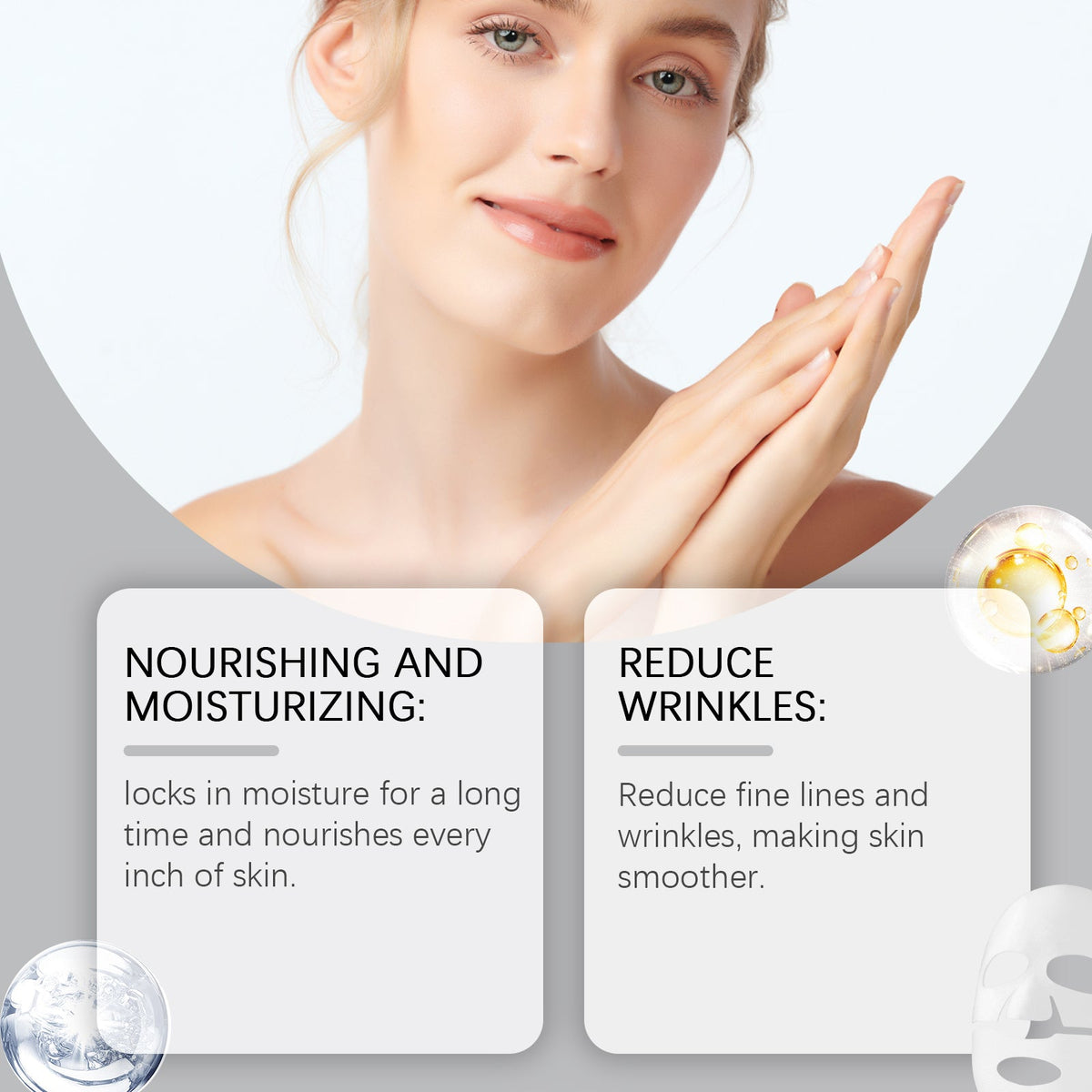 Collagen Facial Mask, Hydrating, Anti-Aging, Nourishing, Moisturizing, Skin Repair ,4 pieces