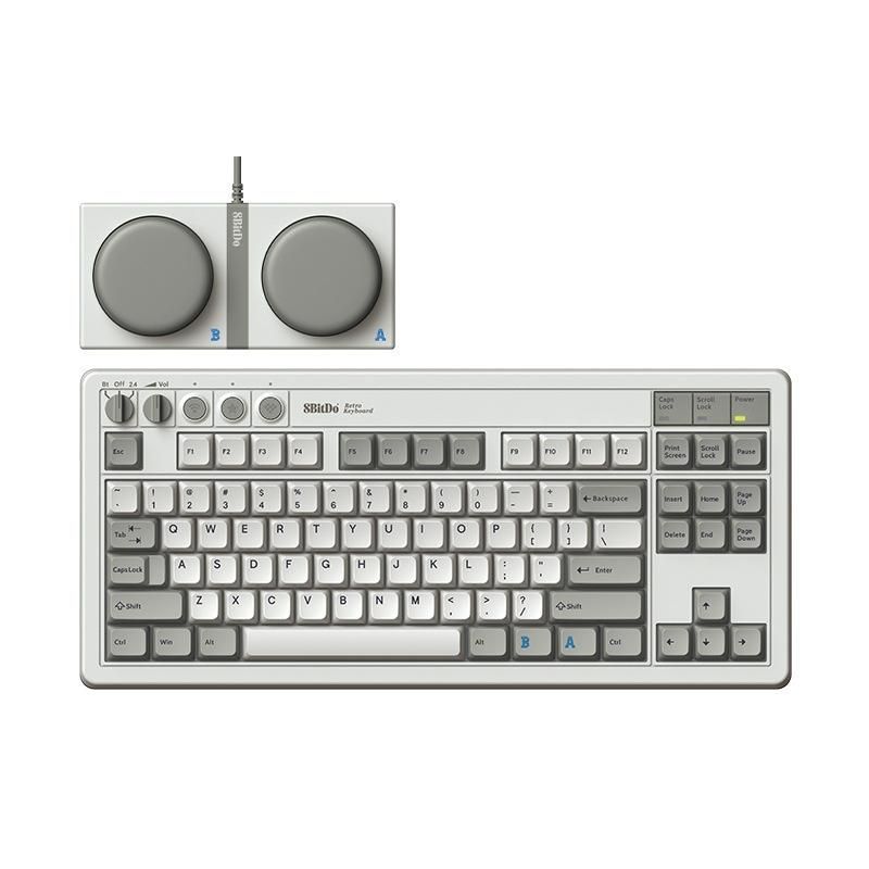 8BitDo Retro87 M Wireless Triple Mode Connection Keyboard Light Gray Keyboard