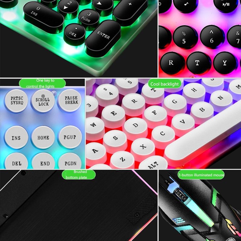 Mouse and Keyboard Set, Colour: Punk Single Keyboard Black Punk Single Keyboard  Black