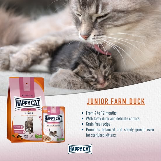 Happy Cat MIS Kitten & Junior Farm Duck - 85g (Set of 4)