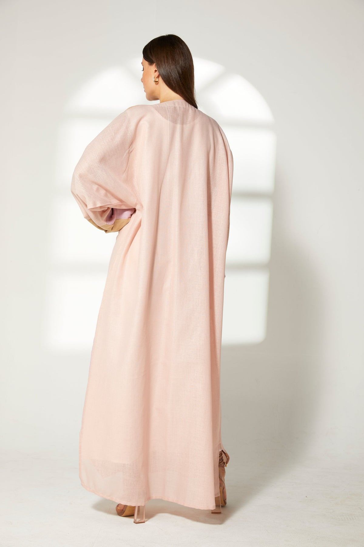 MOiSTREET Multicolor Linen Embroidery Abaya