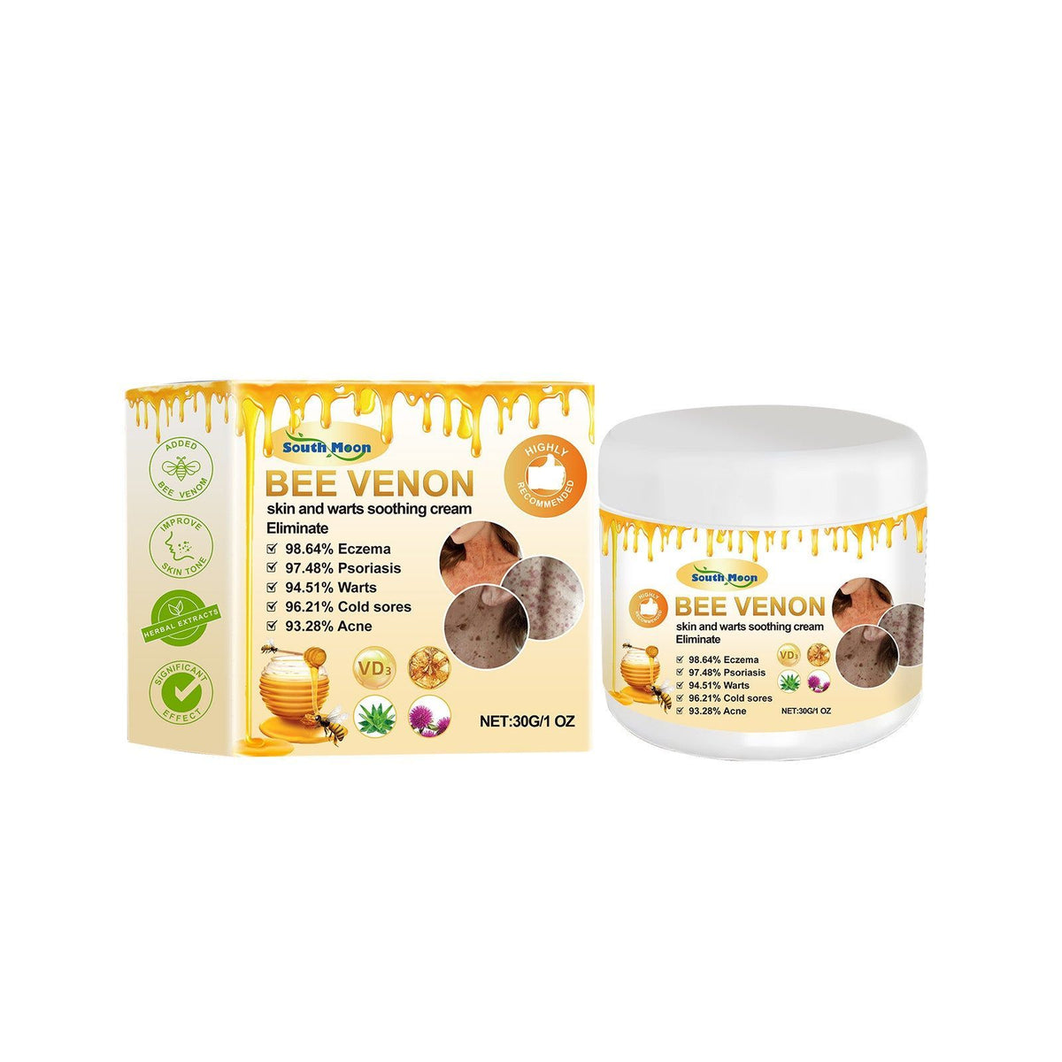 Bee Venom Body Care Cream, Brightening, Moisturizing, Wart & Blemish Treatment ,30g