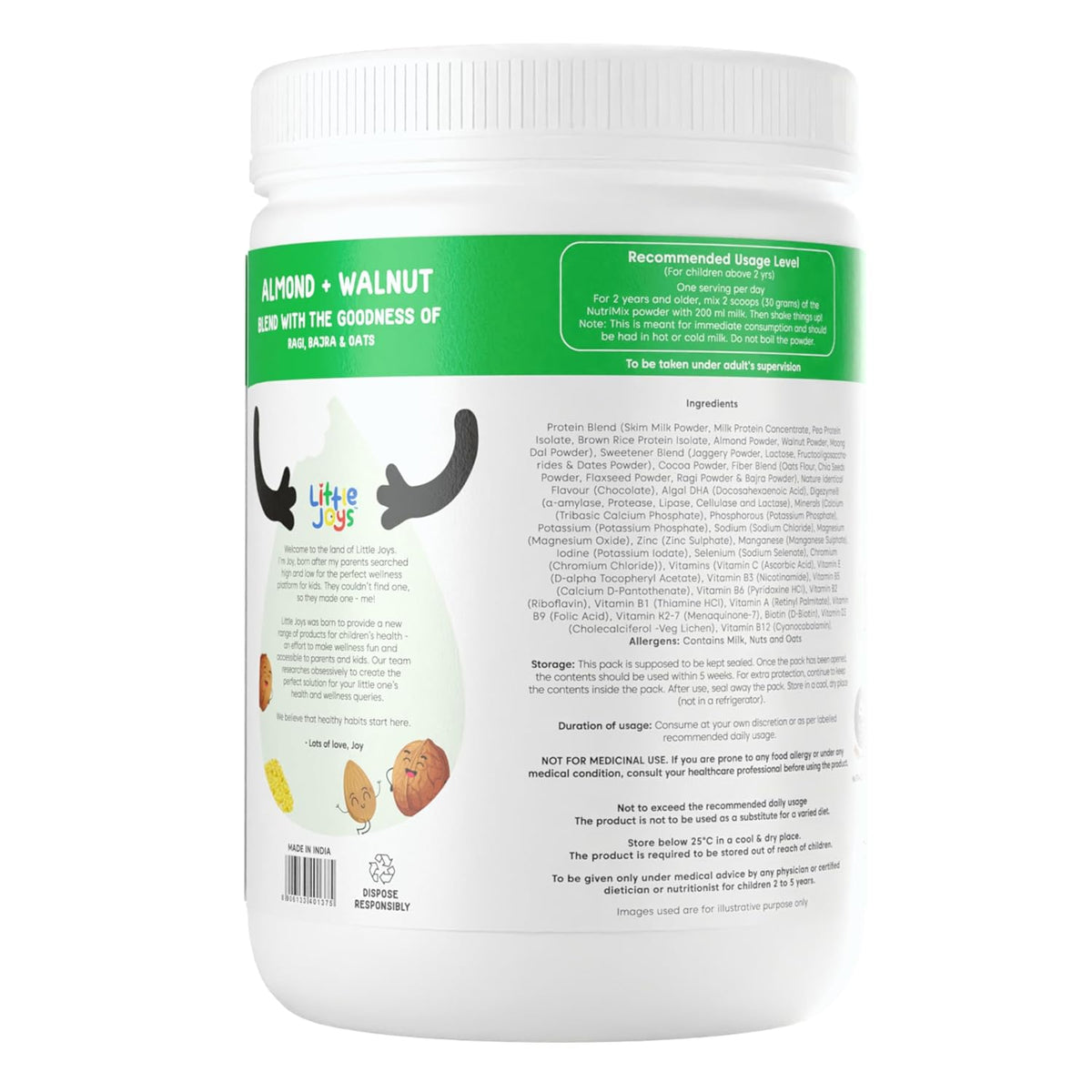 Little Joys NutriMix Powder Chocolate I Complete Nutrition Drink for Kids 400 Gm