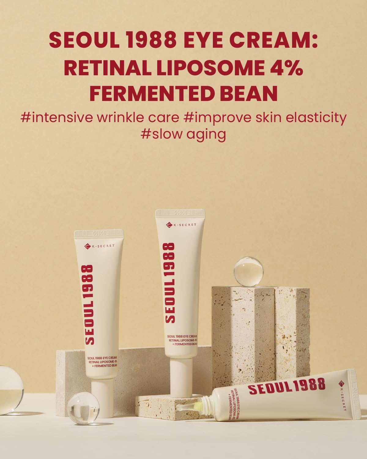 K-SECRET SEOUL 1988 Eye Cream : Retinal Liposome 4% + Fermented Bean 30ml
