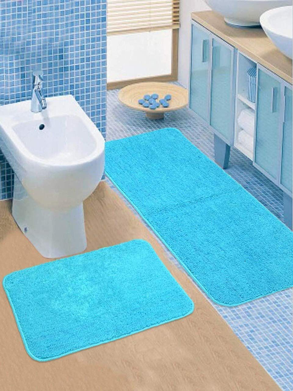 AIESY® 2pcs Soft Micro Anti Slip Runner Door Mat for Kitchen